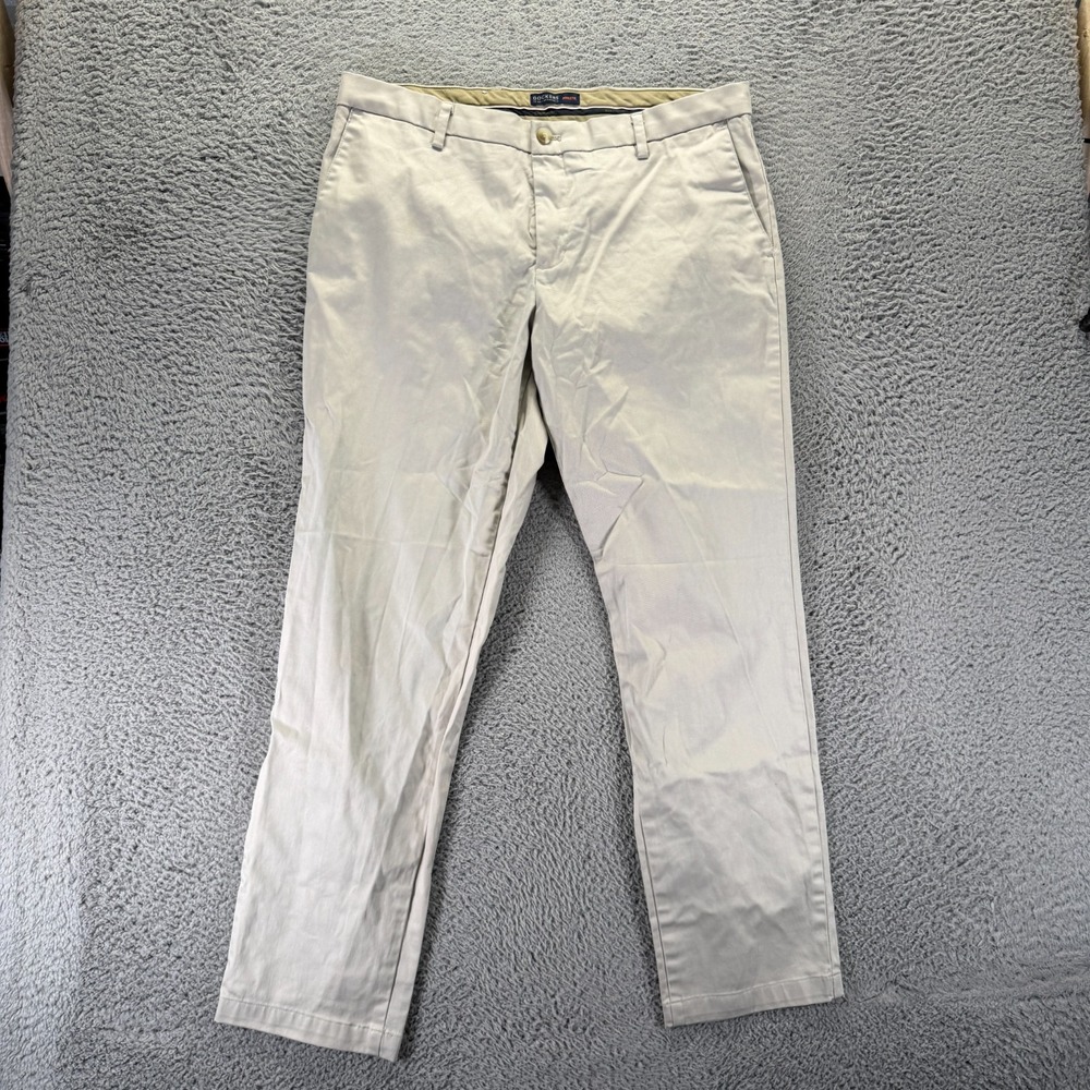 Dockers Signature Pant Mens 38x32 Beige Cotton Khakis Straight Athletic Stretch